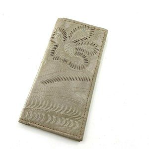 Leaders Card Organizer Wallet Leather Tolled Tan 7.25'' x 3.6'' x 0.5''